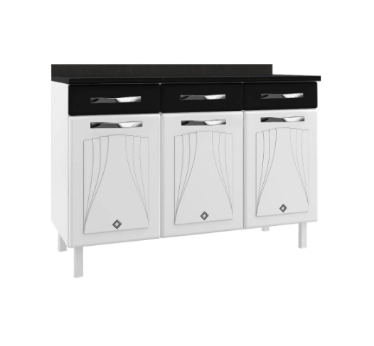 BALCAO TRIPLO 1,2M 3GV C/ TAMPO INOX STAR NEW - TELASULO