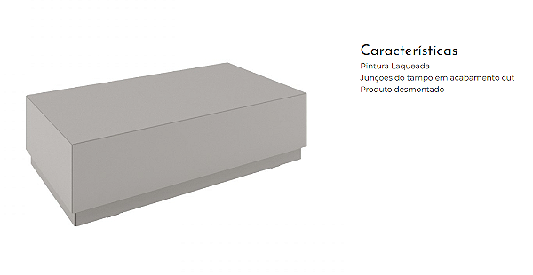 MESA DE CENTRO EDEN 1,30M OFF WHITE BRILHO - RUDNICK