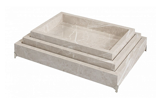 CONJUNTO BANDEJA LISSE P/M/G STONE - RUDNICK