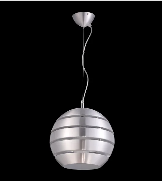 PENDENTE ALUMINIO ESCOVADO GLOBO ESPIRAL P/ 01 LAMPADA