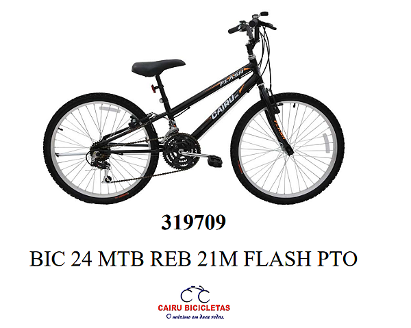 BICICLETA CAIRU 24 MTB REB FLASH PRETA 21M