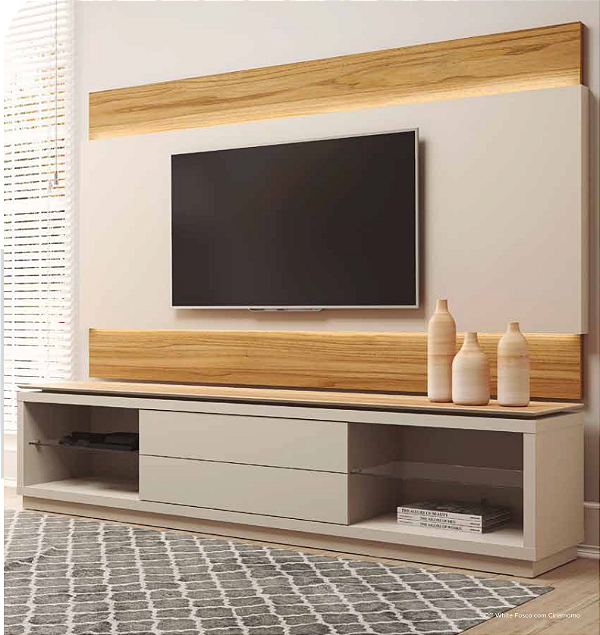 RACK E PAINEL LINCOLN PROVINCIA OFFWHITE/CINAMOMO/NATURAL