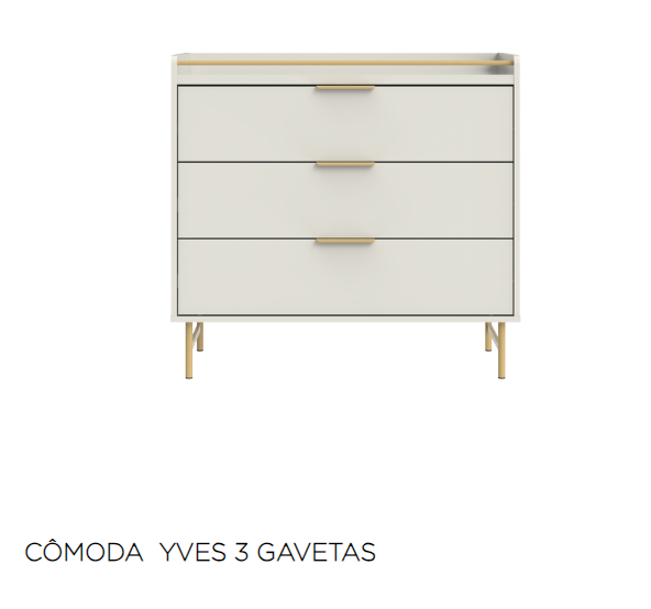COMODA PROVINCIA YVES OFFWHITE FOSCO/DOURADO