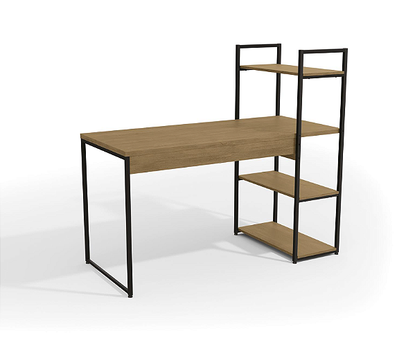 MESA INDUSTRIAL C/ 3 PRATELEIRAS FREIJO/PRETO FOSCO - KAPPESBERG - LI010