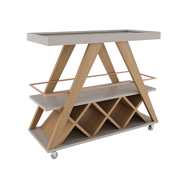 BAR TAJ RUDNICK 1M NATURAL LAM C/ OFF WHITE BRILHO