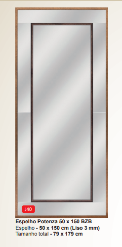 Espelho Potenza 50 x 150 BZB Espelho - 50 x 150 cm (Liso 3 mm)