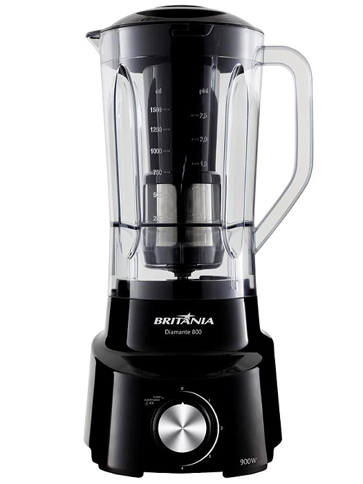 LIQUIDIFICADOR BRITANIA DIAMANTE 800 4V 900W C/ FILTRO PRETO