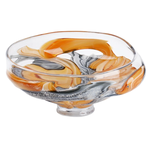 MURANO CENTRO DE MESA VIDRO CINZA/LARANJA 32x31 - FULL FIT