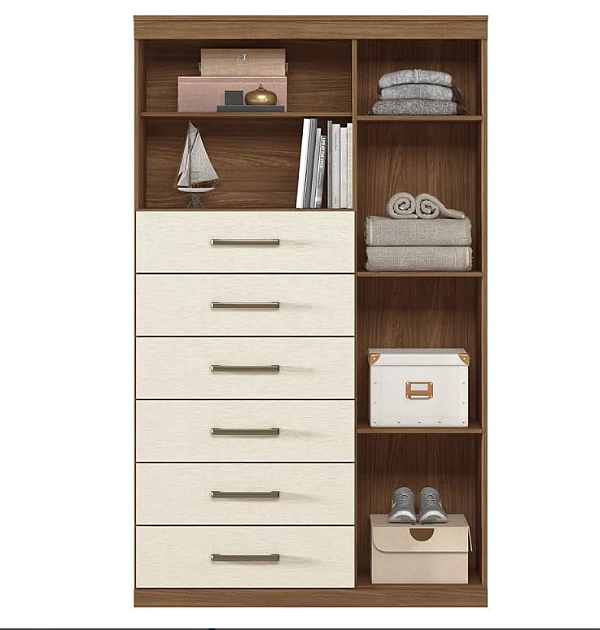 COMODA SANTOS ANDIRA MARABA 6GV 1P - JATOBA/AREIA