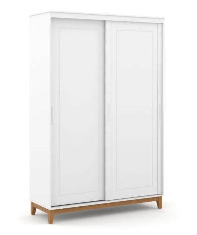 ROUPEIRO MATIC NATURE LAQUEADO 2P DE CORRER BCO SOFT/ECO WOOD