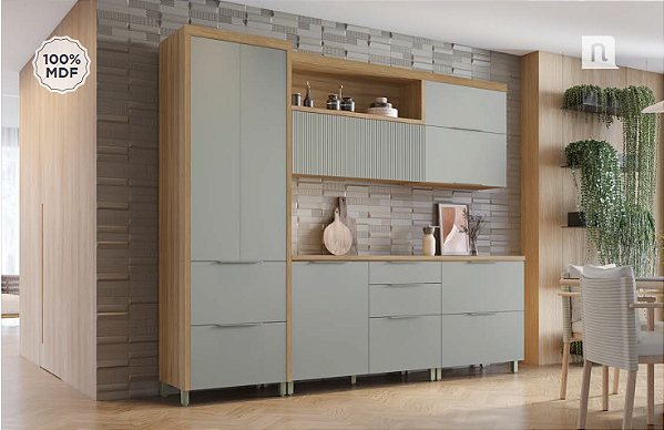 COZINHA NESHER MARQUESA 5PC - NATURE/VERDE