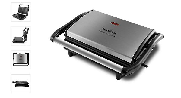SANDUICHEIRA E GRILL BRITANIA BGR271 850W 127V - INOX