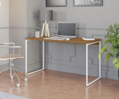 MESA SECRETARIA 1,36M KAPPESBERG - LINHA INDUSTRIAL - CANELA/BRANCO BRILHO