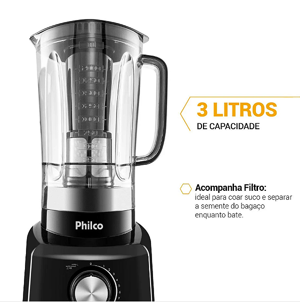 LIQUIDIFICADOR PHILCO PH900 PRETO 127V