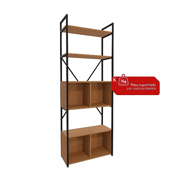 ESTANTE ALTA COM PORTA CANELA/PRETO FOSCO - KAPPESBERG
