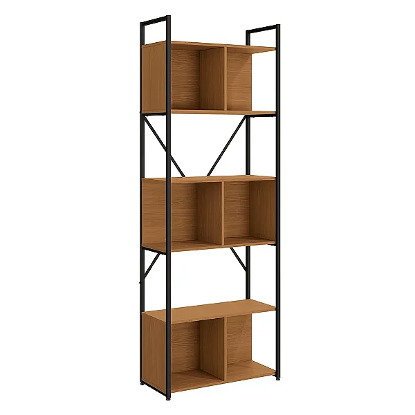 ESTANTE ALTA COM 3 NICHOS CANELA/PRETO FOSCO - KAPPESBERG