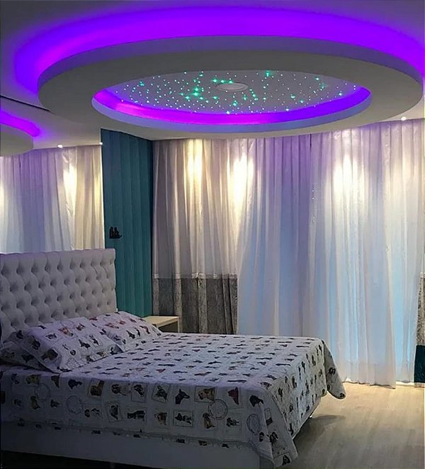 Kit Iluminação Céu Estrelado Led Fibra Ótica 500 Pontos Mix
