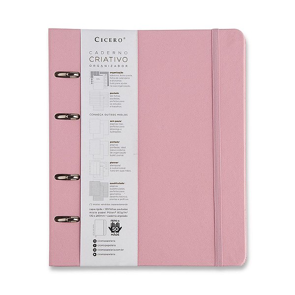 Caderno Clássico Rosa Argolado Organizador 17x24 Cicero