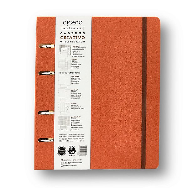 Caderno Criativo Argolado Pautado 17x24 Caramelo - Cicero