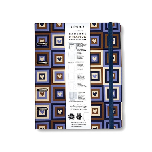 Caderno Argolado Organizador Pautado 17x24 Ladrilhos Cicero