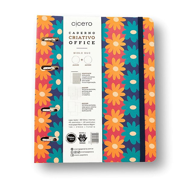 Caderno Argolado Pautado & Pontado A5 Brisa Floral - Cicero