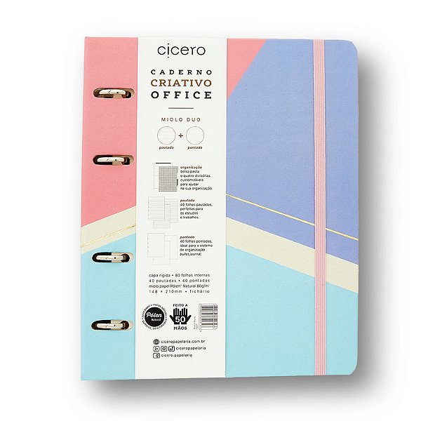 Caderno Argolado Pautado & Pontado Pastel Block Sport Cicero