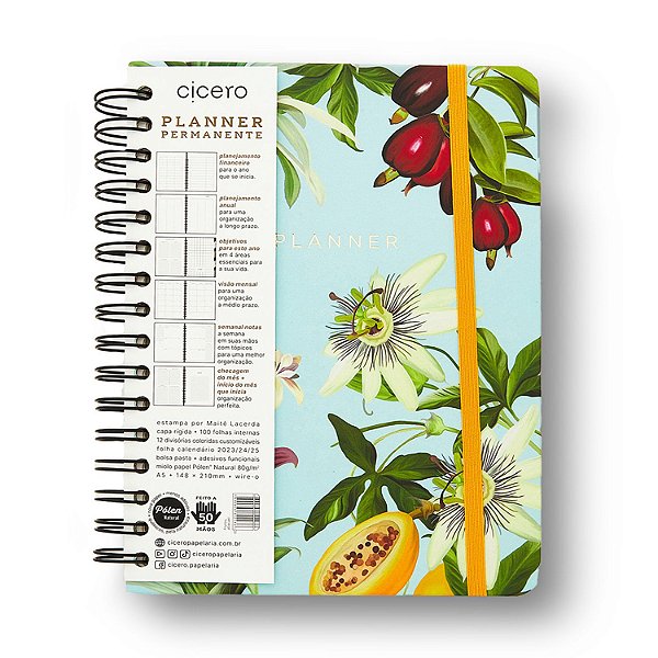 Planner Permanente Wire-O A5 Frutos Abacaxi - Cicero