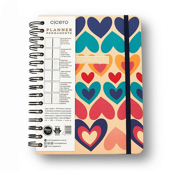 Planner Permanente Wire-O A5 Brisa Romance - Cicero