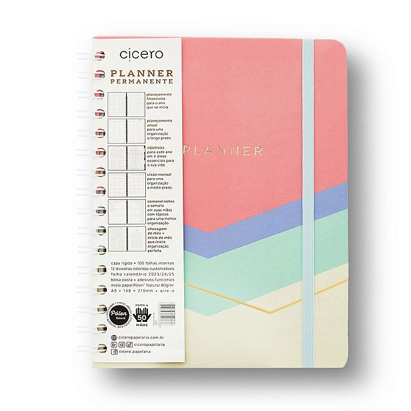 Planner Permanente Wire-O A5 Pastel Block Sport - Cicero
