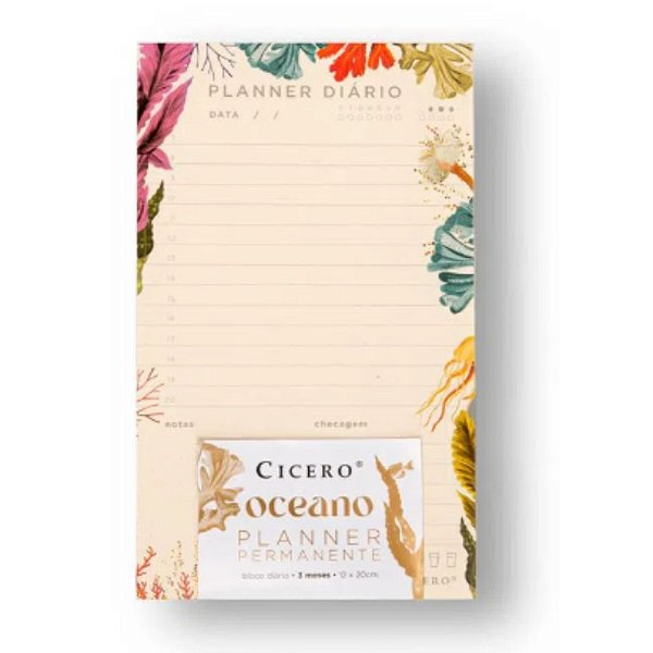 Planner Permanente Bloco Diário 12x20 Oceano - Cicero