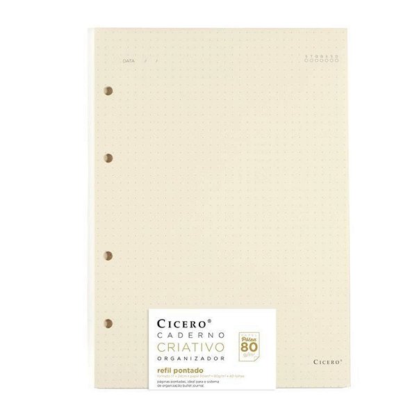 Refil Caderno Criativo 40 Fls Pólen 80g Pontado 17x24 Cicero