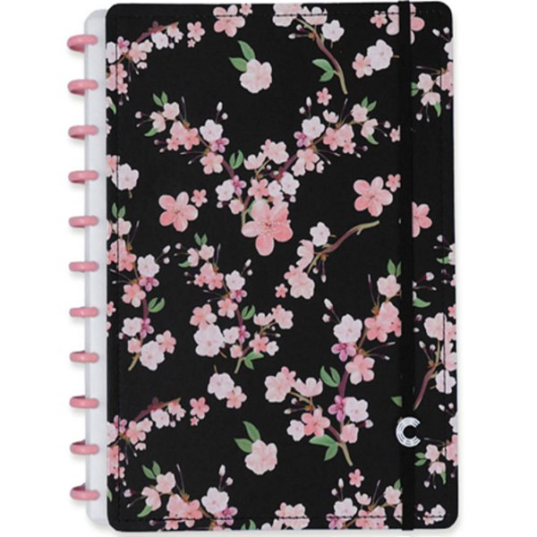 Caderno Inteligente Classical Rose Black - Grande 80 folhas