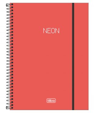 Caderno Neon Laranja Universitário 10 Matérias 160fs Tilibra