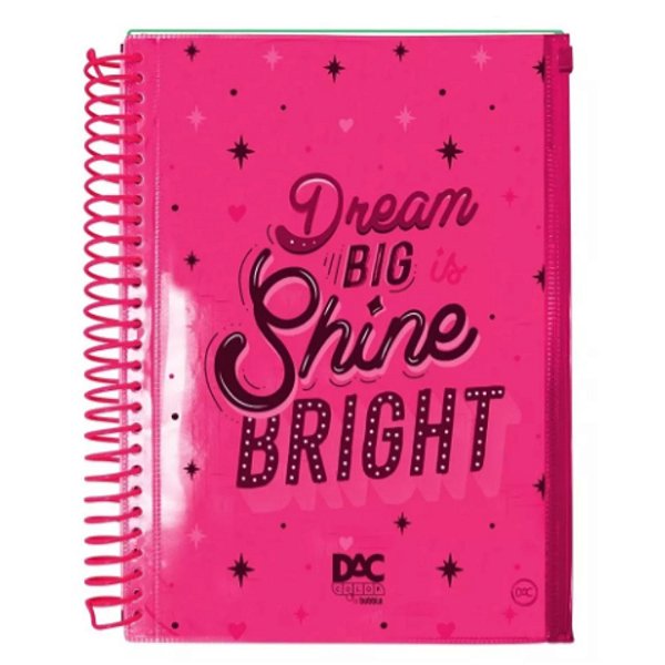 Caderno Universitário Color Bubble Rosa 10 Matérias 160f DAC