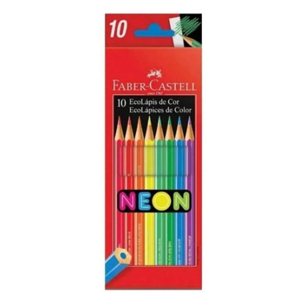Lápis de Cor Ecolápis Tons Neon 10 Cores - Faber-Castell