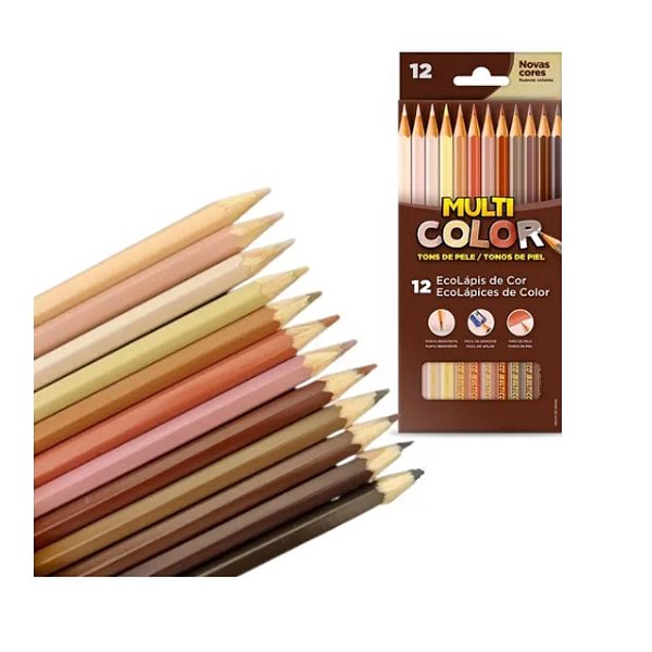 Lápis de Cor Tons de Pele 12 Cores Ecolápis Faber-Castell
