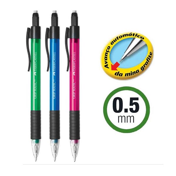 Lapiseira Grip Matic Translúcida 0.5mm Faber-Castell