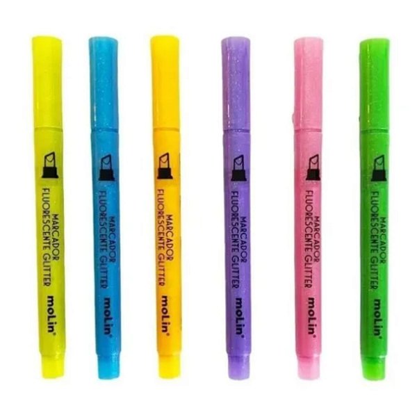 Marca-Texto Fluorescente com Glitter - Molin