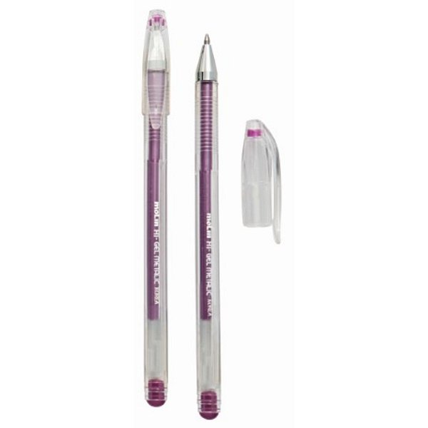 Caneta Gel Metálica Escrita Rosa Ponta Fina 0.7mm - Molin