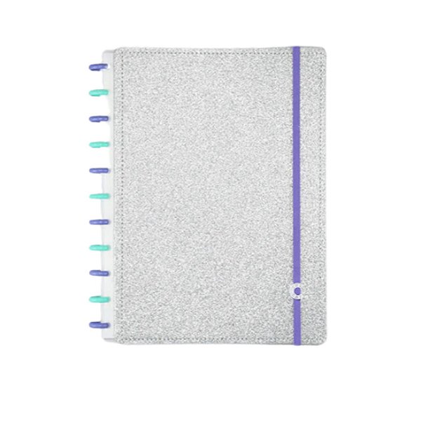 Caderno Inteligente Let’s Glitter Silver Prata 2.0 Grande