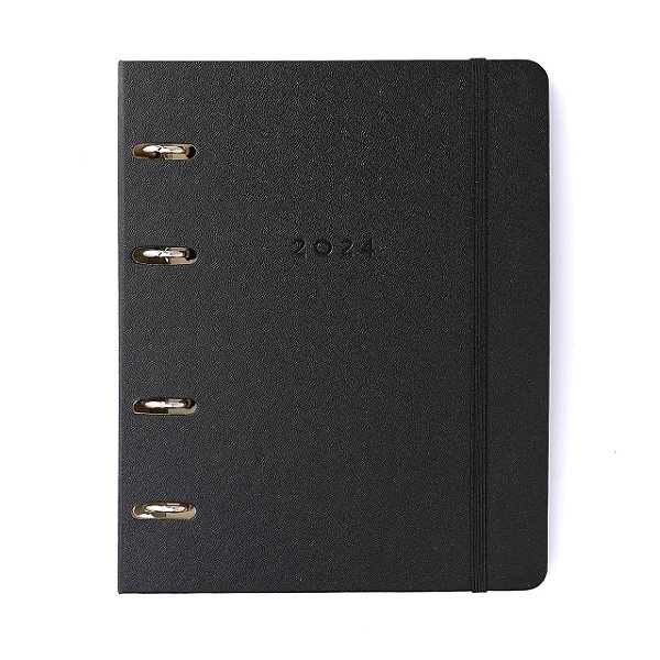 Agenda Planner Argolado Semanal Notas A5 Cicero - Preta 2024