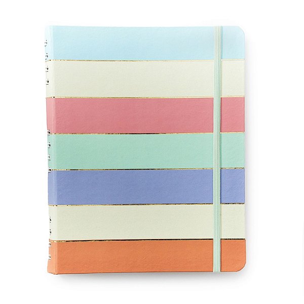 Caderno Organizador Duo 17x24 Cicero - Pastel Block Listras