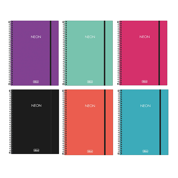 Caderno Universitário Capa Plástica 10 Matérias Tilibra Neon
