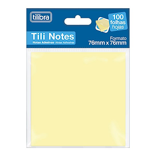 Bloco Adesivo Tili Notes 76x76mm 100 Fls Tilibra - Amarelo