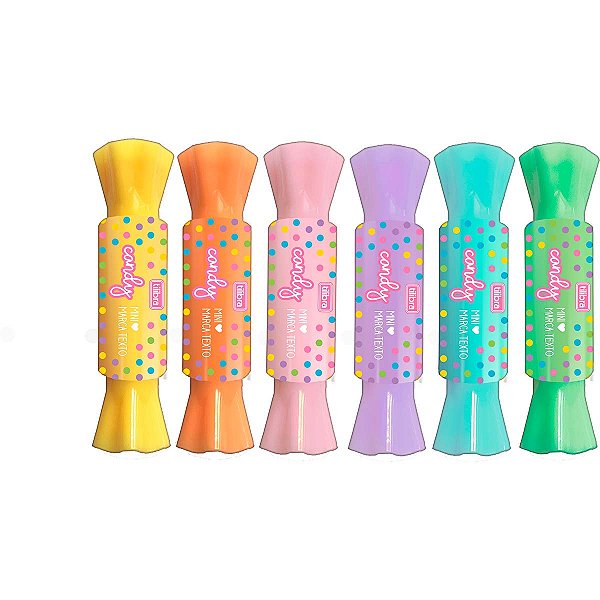 Marca-texto Mini Duas Pontas Estojo com 6 Un Tilibra - Candy