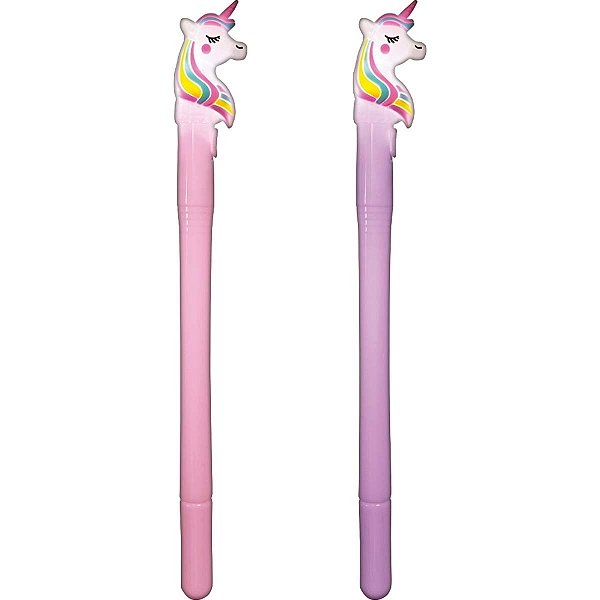 Caneta Gel 0.5mm Acende com Led Tilibra - Unicórnio