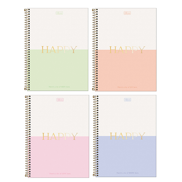 Caderno Universitário CD 10 Matérias Tilibra Connect - Happy
