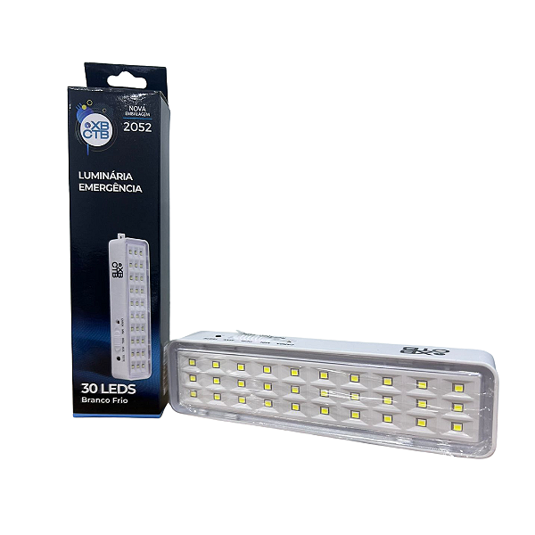 LUMINÁRIA EMERGENCIA 30 LEDS SUPER SLIM