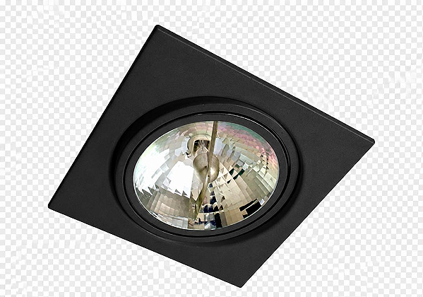SPOT EMB QUAD PT P/1 LAMP AR111 PT C/ SOQUETE