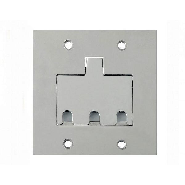PLACA 4X4 P/ 3 RJ ALUMINIO PISO